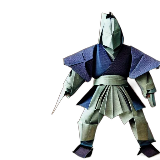 robot, sword, mask, weapon, concept art, 3d render, vaporwave, blue transparent PNG cut-out