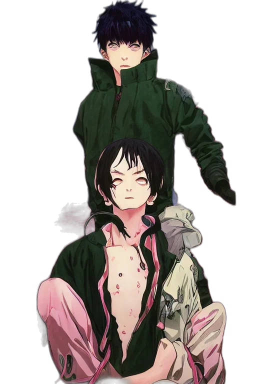 jacket, anime, watercolor, pixel art transparent PNG cut-out