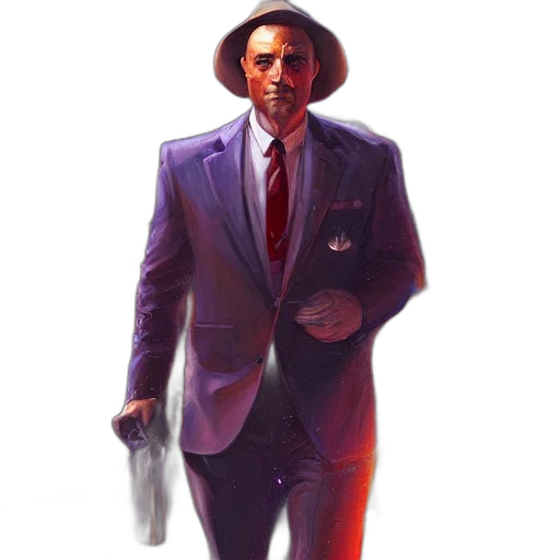 jacket, hat, staff, face transparent PNG cut-out
