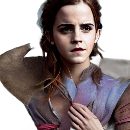 face, dress, concept art, photorealistic, fantasy art, comic book art, emma, watson transparent PNG cut-out