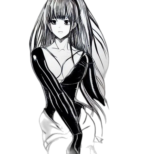 dress, hair, jacket, robot transparent PNG cut-out