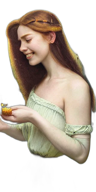 jewelry, food, face, crown, photorealistic, fantasy art, oil painting, concept art transparent PNG cut-out