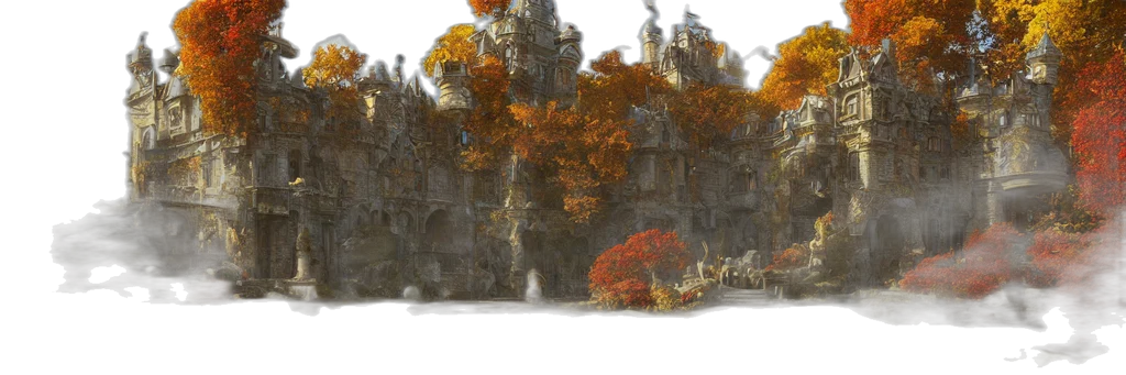 crown, tree, building, dragon, concept art, fantasy art, 3d render, photorealistic transparent PNG cut-out