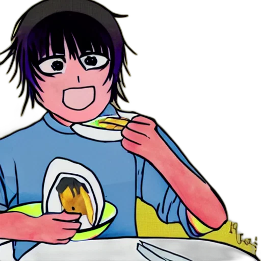 food, anime, cartoon, vaporwave transparent PNG cut-out