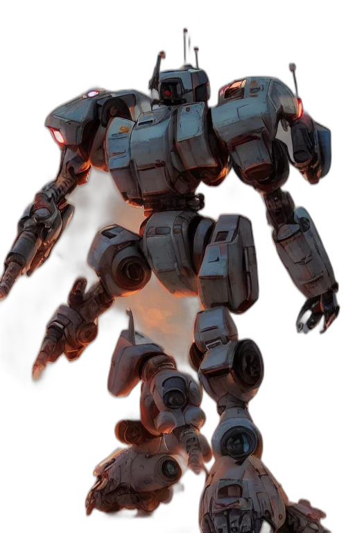 robot, weapon, concept art, 3d render, photorealistic, fantasy art, mechwarrior, mercenaries transparent PNG cut-out