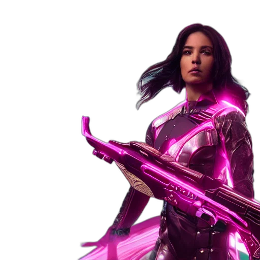 weapon, sword, concept art, cyberpunk, comic book art, fantasy art, pink, ranger transparent PNG cut-out
