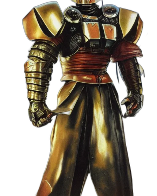 robot, staff, mask, sword, concept art, fantasy art, 3d render, comic book art transparent PNG cut-out