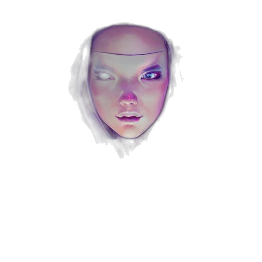 face, mask, robot, creature, concept art, pixel art, photorealistic, 3d render transparent PNG cut-out