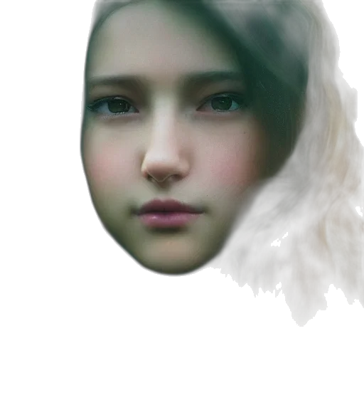 face, mask, hair, crown, photorealistic, oil painting, 3d render, fantasy art transparent PNG cut-out