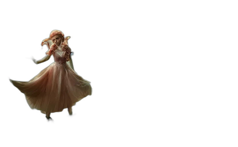 dress, staff, weapon, creature transparent PNG cut-out