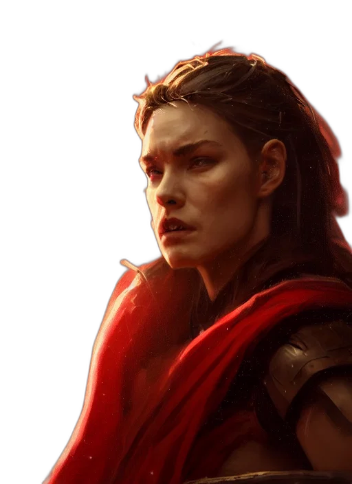 face, concept art, fantasy art, photorealistic, comic book art, red, cinematic, shot transparent PNG cut-out