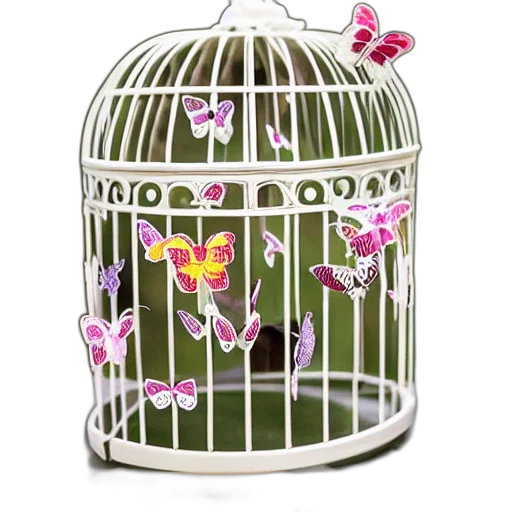 crown, photorealistic, birdcage, filled transparent PNG cut-out