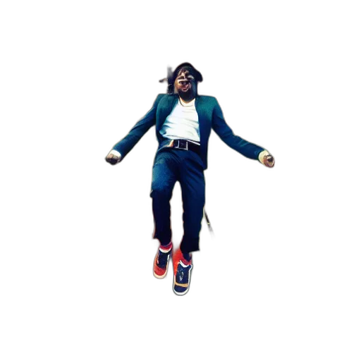 jacket, man, jumping, album transparent PNG cut-out