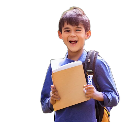 3d render, photorealistic, happy, student transparent PNG cut-out