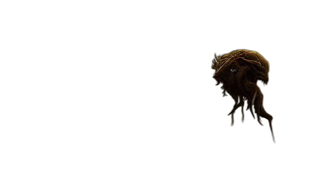 hair, mask, creature, crown, 3d render, concept art, photorealistic, underwater transparent PNG cut-out