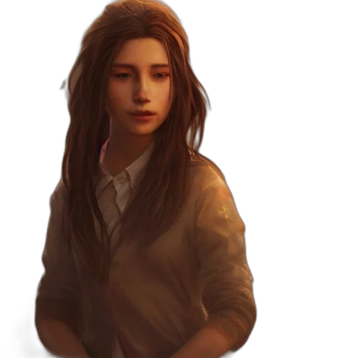 hair, face, jacket, creature transparent PNG cut-out