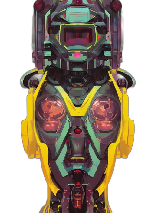 robot, mask, face, concept art, cyberpunk, pixel art, 3d render, neon transparent PNG cut-out