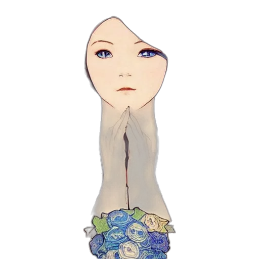 dress, flower, mask, face transparent PNG cut-out