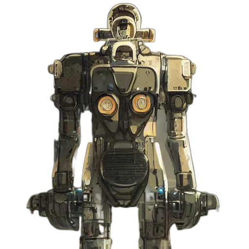 robot, weapon, concept art, 3d render transparent PNG cut-out