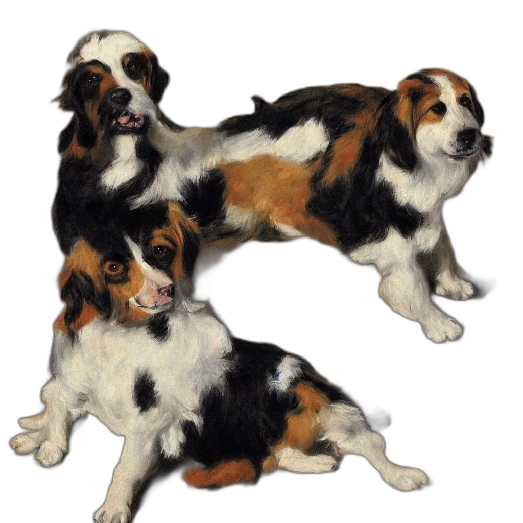 animal, photorealistic, oil painting, 3d render transparent PNG cut-out