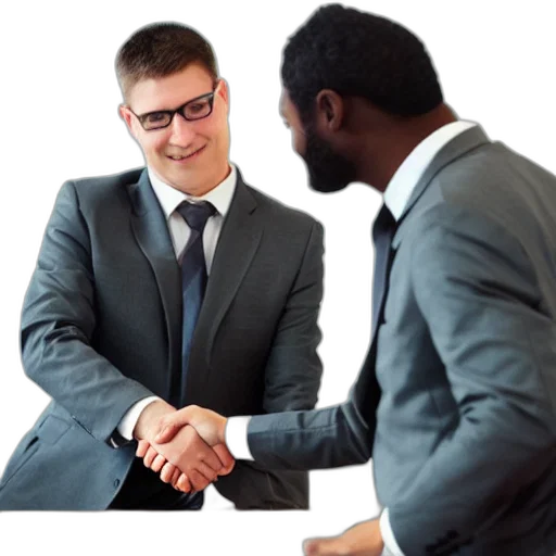 staff, lawyer, man, shaking transparent PNG cut-out