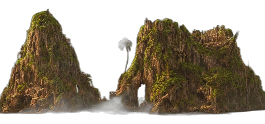tree, hair, concept art, 3d render transparent PNG cut-out