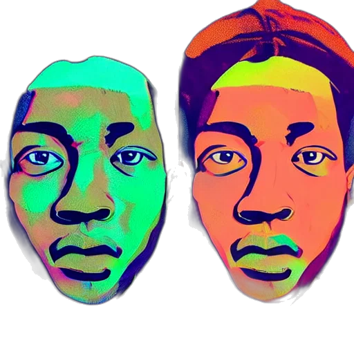 face, mask, cartoon, photorealistic, 3d render, concept art, neon, green transparent PNG cut-out