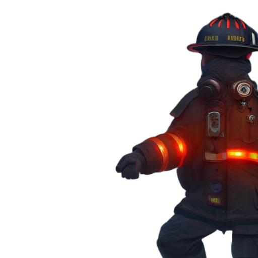 jacket, staff, weapon, mask transparent PNG cut-out