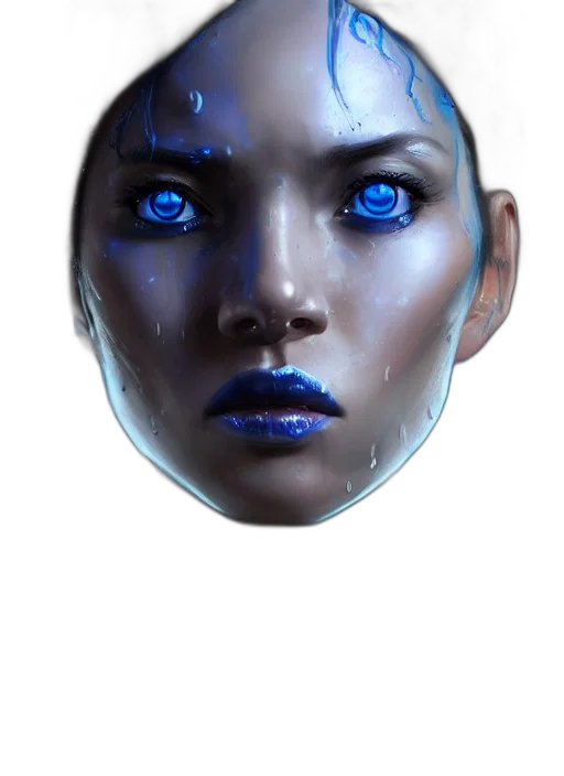 face, mask, robot, jewelry, photorealistic, fantasy art, concept art, 3d render transparent PNG cut-out