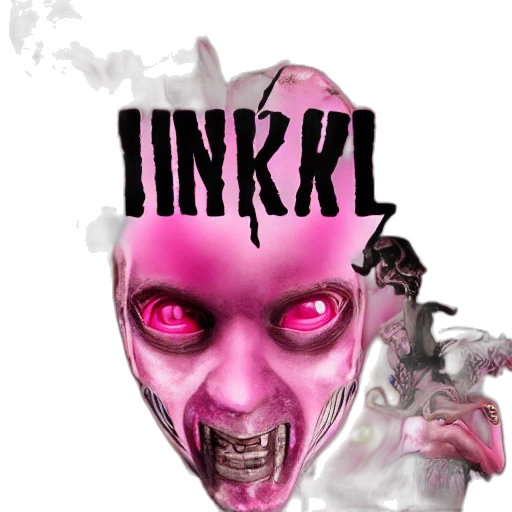 mask, concept art, cyberpunk, 3d render, vaporwave, pink, hell transparent PNG cut-out