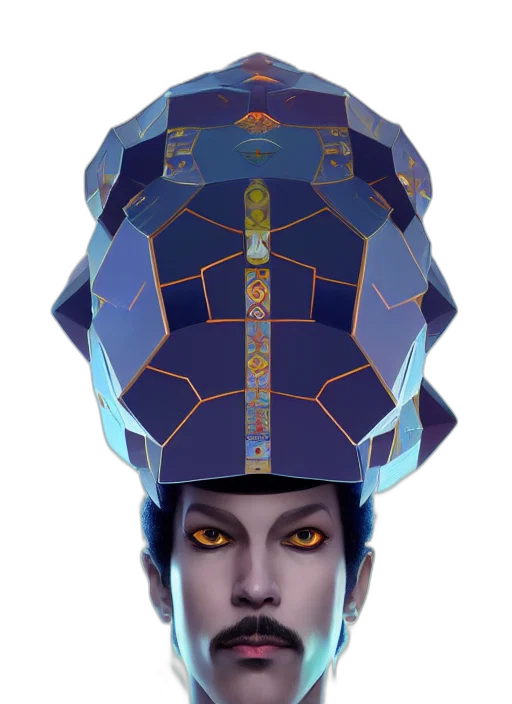 crown, hat, face, mask, concept art, fantasy art, cyberpunk, pixel art transparent PNG cut-out