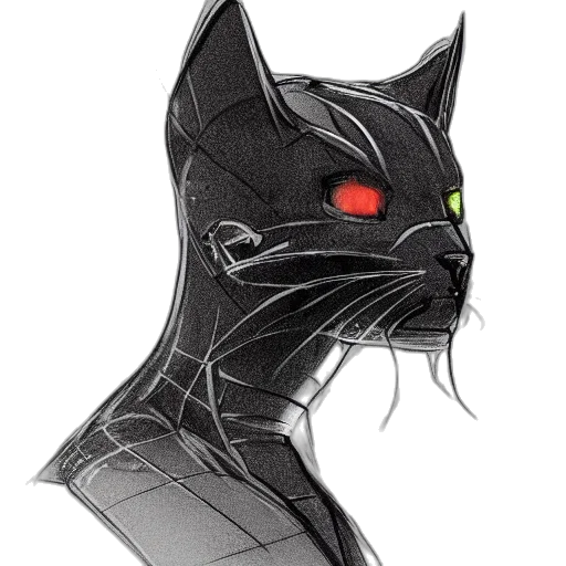 mask, animal, comic book art, concept art, cyberpunk, cartoon, cat, suit transparent PNG cut-out