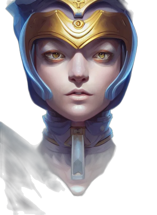 face, mask, crown, robot, fantasy art, concept art, comic book art, anime transparent PNG cut-out