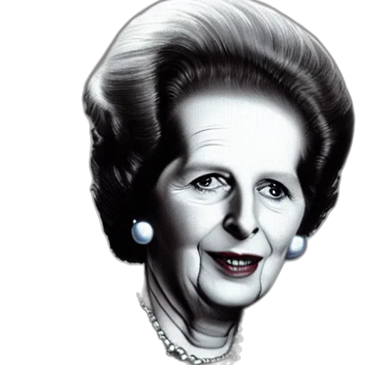 crown, face, photorealistic, cartoon, margaret, thatcher, iron, man transparent PNG cut-out