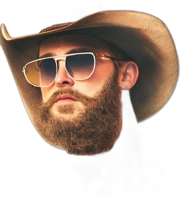 hat, face, jacket, hair, photorealistic, 3d render, cartoon, photo transparent PNG cut-out