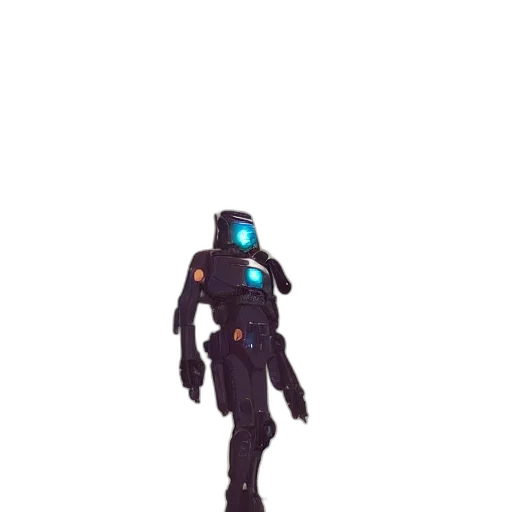 robot, staff, jacket, creature transparent PNG cut-out