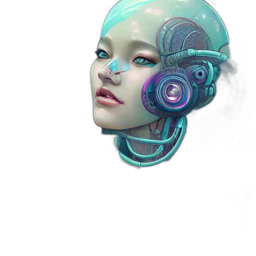 robot, face, mask, creature, cyberpunk, concept art, fantasy art, 3d render transparent PNG cut-out