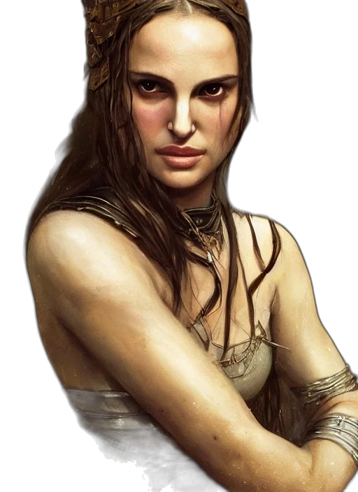 face, jewelry, dress, crown, fantasy art, concept art, photorealistic, comic book art transparent PNG cut-out