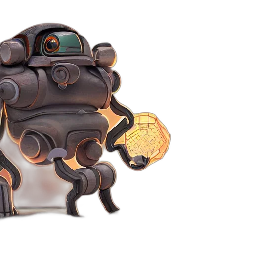 robot, concept art, 3d render, fantasy art, cyberpunk, surreal, artstation, digital transparent PNG cut-out