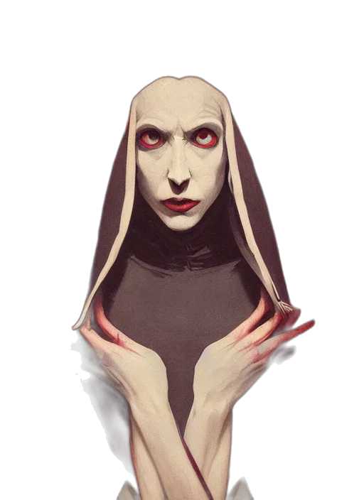 mask, creature, face, dress, concept art, fantasy art, pixel art, comic book art transparent PNG cut-out