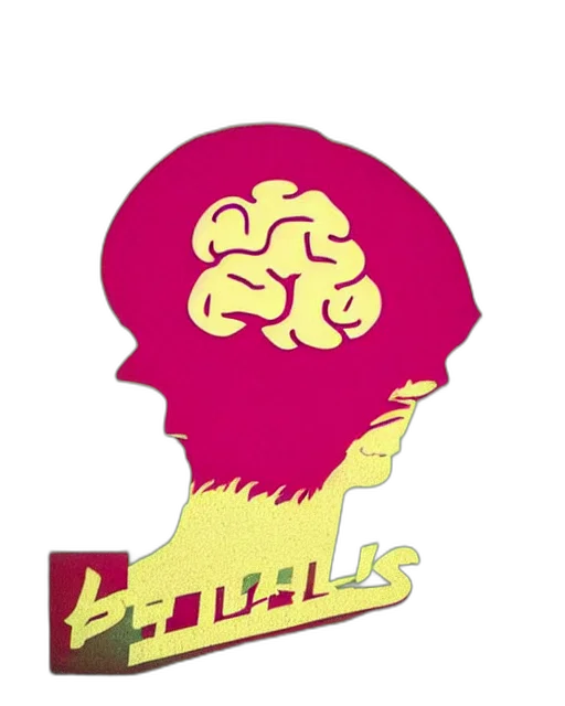 crown, vaporwave, pixel art, concept art, cartoon, awesome, logo, brain transparent PNG cut-out