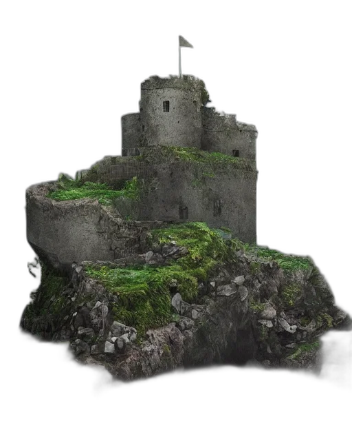 crown, building, staff, dragon, 3d render, concept art, fantasy art, photorealistic transparent PNG cut-out