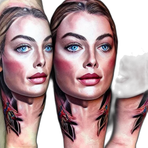 face, photorealistic, fantasy art, concept art, watercolor, morph, tattoo, design transparent PNG cut-out