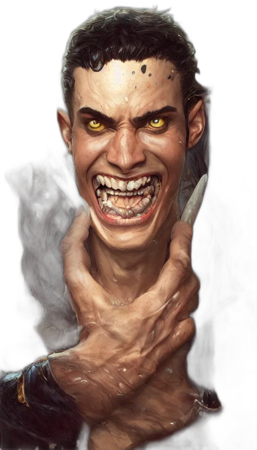 face, staff, mask, creature transparent PNG cut-out