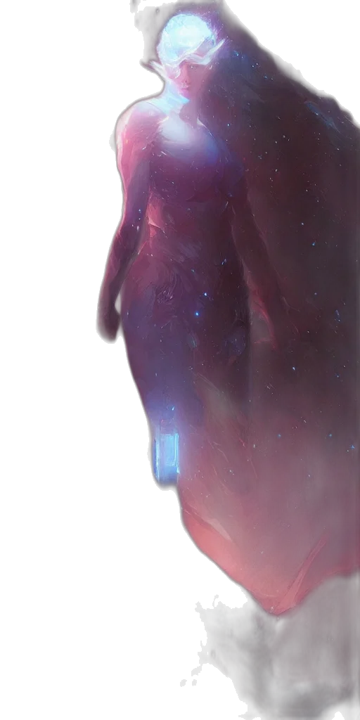 dress, staff, creature, robot transparent PNG cut-out