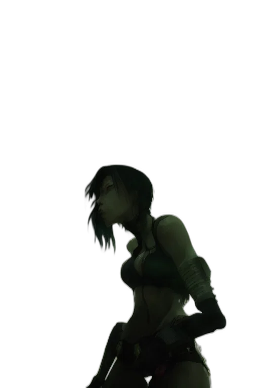 dress, robot, creature, staff transparent PNG cut-out
