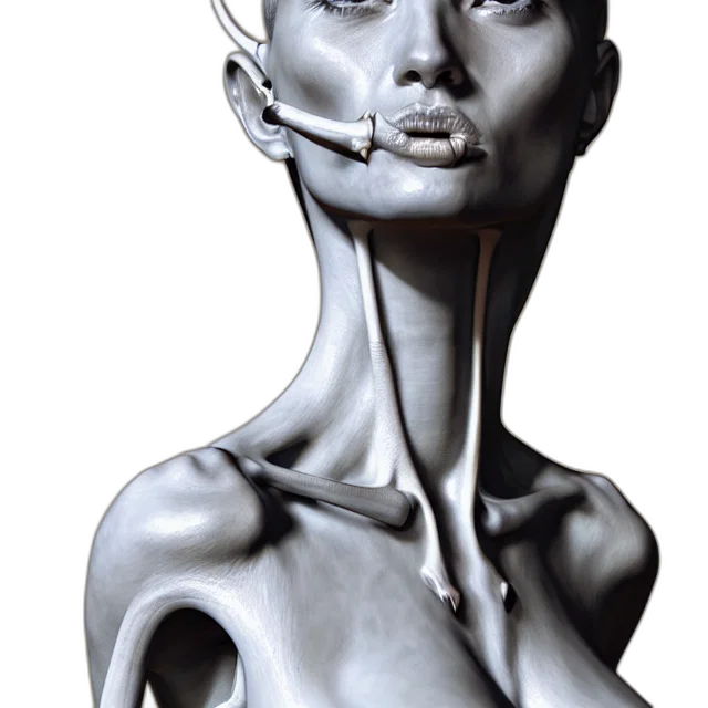 face, mask, jewelry, robot, photorealistic, 3d render, concept art, fantasy art transparent PNG cut-out
