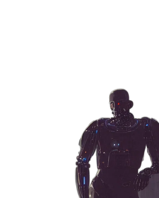 robot, creature, cyberpunk, 3d render, concept art, vaporwave, outer space, neon lights transparent PNG cut-out
