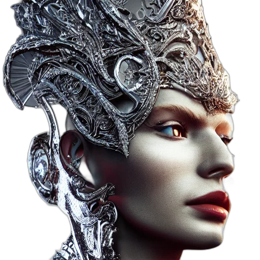 crown, mask, face, jewelry, 3d render, concept art, photorealistic, fantasy art transparent PNG cut-out