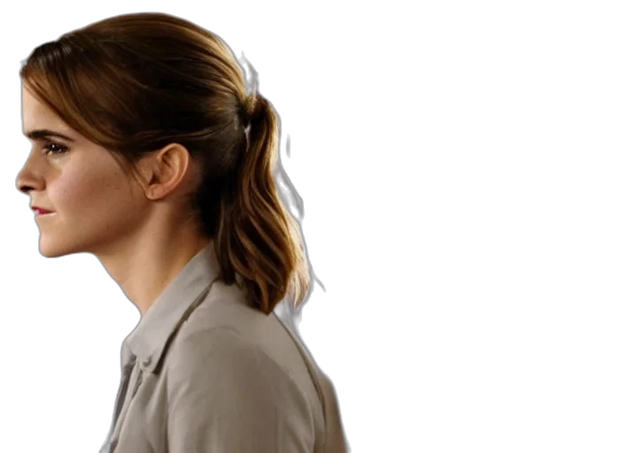 staff, hair, face, photorealistic transparent PNG cut-out